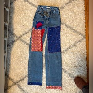 PacSun Women's Boyfriend Jeans with Colorful Patches